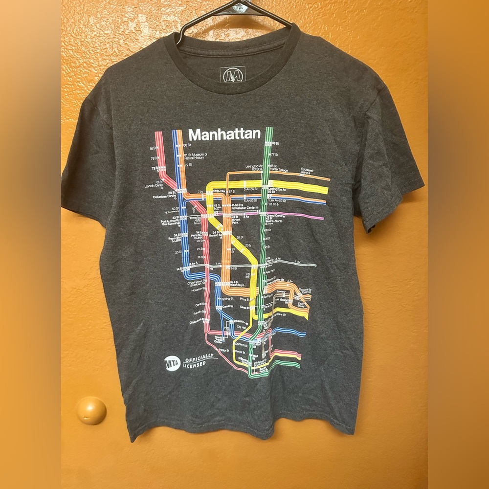 Gray Manhattan Subway Map T-Shirt